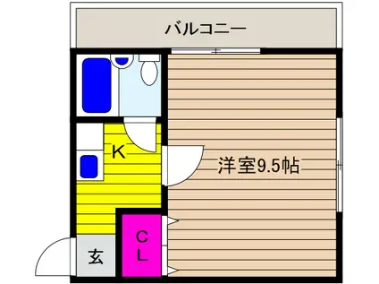 エイトパレス御影(1K/3階)の間取り写真