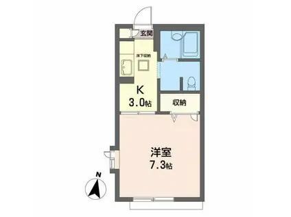 ジュネス柏木(1K/1階)の間取り写真