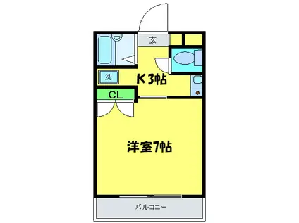 エムス金剛(1K/3階)の間取り写真