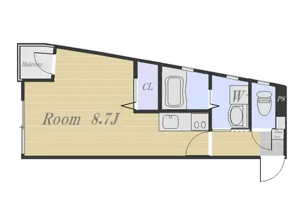 JR鹿児島本線 鹿児島駅 徒歩2分 5階建 新築(ワンルーム/2階)の間取り写真