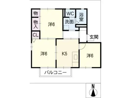 ポート未来 D棟(3K/1階)の間取り写真