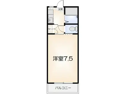 ヴェルメゾンツイン B(1K/2階)の間取り写真