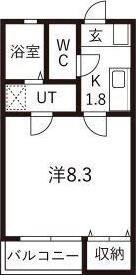 リブレア三番町(1K/1階)の間取り写真