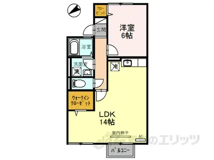 SALLE DE SEJOUR(1LDK/1階)の間取り写真