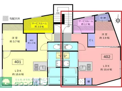 ロータス中野新橋(1SLDK/3階)の間取り写真