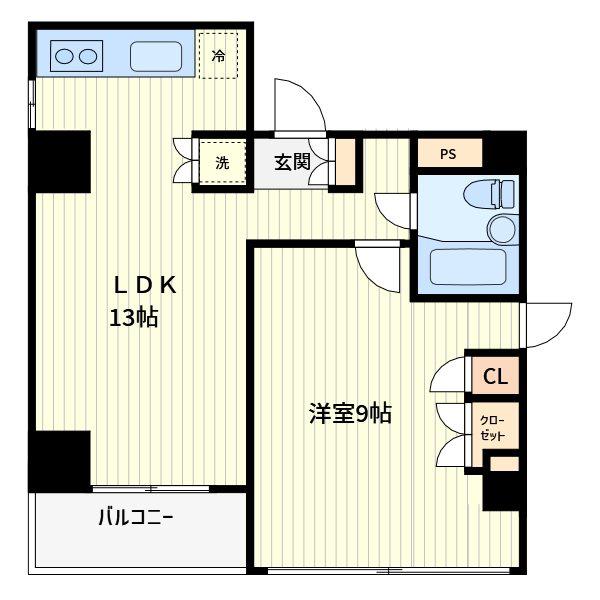 クレセント南町(1LDK/2階)の間取り写真