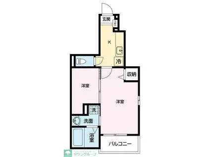 レジェンドVIII(1SK/1階)の間取り写真