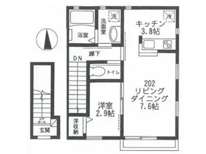 クレールメゾン石神井公園(1LDK/2階)の間取り写真