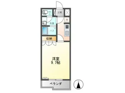 プロニティ(1K/1階)の間取り写真