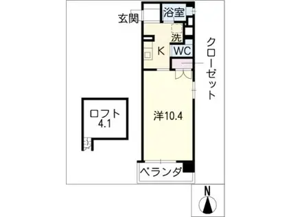 YKIIマンション(1K/5階)の間取り写真