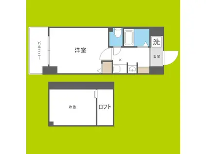 エステムコート難波ミューステージ(1K/7階)の間取り写真