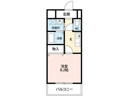 ジュネス御堂坂A(1K/1階)の間取り写真