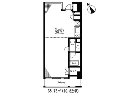 キャビンアリーナ赤坂(ワンルーム/6階)の間取り写真