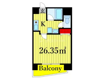 東林ビル(1K/7階)の間取り写真