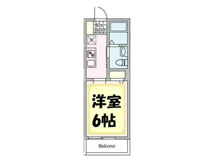 ウィングガーデン武里(1K/1階)の間取り写真