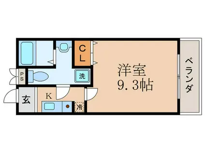 アビタシオン辻(1K/4階)の間取り写真