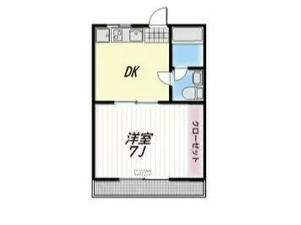 PRIER(1DK/2階)の間取り写真