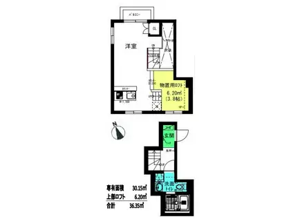 アールズコート西池袋(ワンルーム/2階)の間取り写真