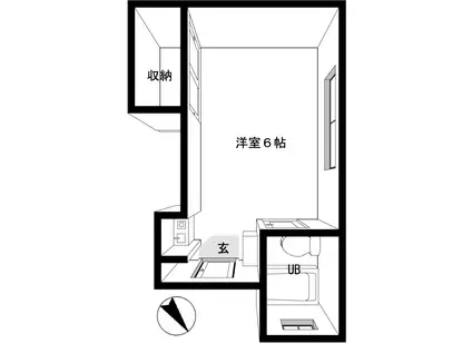 間島アパート(ワンルーム/2階)の間取り写真