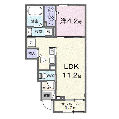 リベルタ(1LDK/1階)の間取り写真