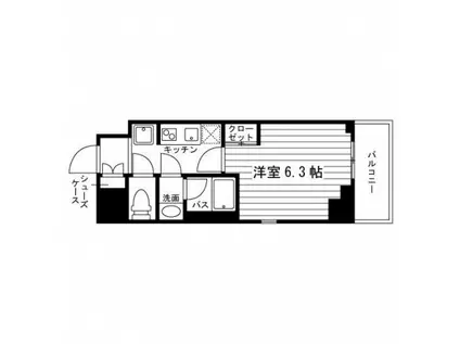 アリエッタ綾瀬(1K/5階)の間取り写真