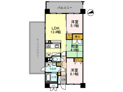 ラ・メゾンMSIII(3LDK/6階)の間取り写真