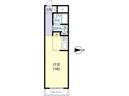 パークヒルマンション(ワンルーム/3階)の間取り写真