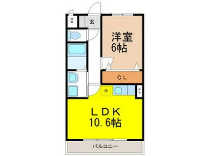 プリミエール桜(1LDK/4階)の間取り写真