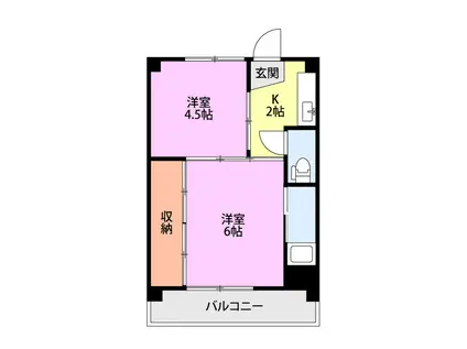 アシスト上越マンションI(2K/1階)の間取り写真