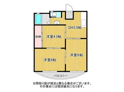 エルコーポ丸子(3DK/2階)の間取り写真