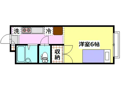 メゾンソレイユII(1K/3階)の間取り写真