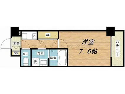 サムティー中之島公園南(1K/5階)の間取り写真