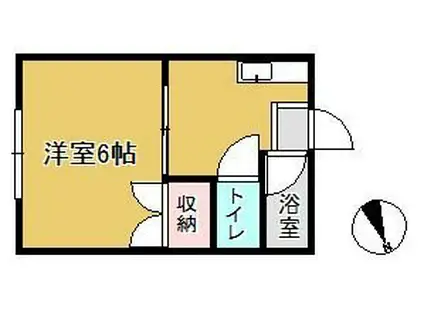 セブンハイツII(1K/1階)の間取り写真