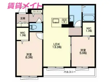 FUTURE(2LDK/2階)の間取り写真