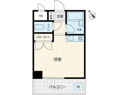 リエス川崎(ワンルーム/4階)の間取り写真