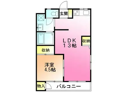 パークヒルズ(1LDK/1階)の間取り写真
