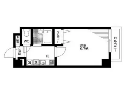 ボヌール三軒茶屋(1K/3階)の間取り写真