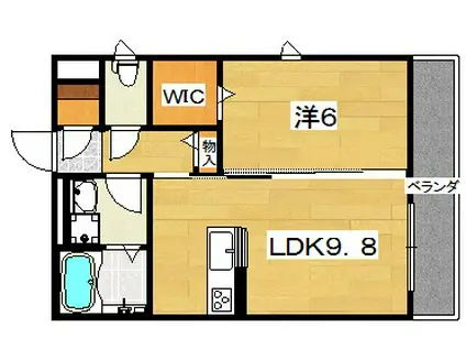 リス・ブラン岡本町(1LDK/2階)の間取り写真