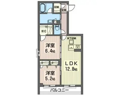 パティオ・ソンリッサ(2LDK/2階)の間取り写真