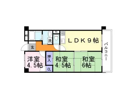 ファミールハイツ(3LDK/2階)の間取り写真