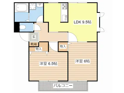 パナホーム中川A棟(2LDK/2階)の間取り写真