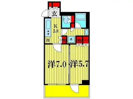 パークシティ柏の葉キャンパス ザ・ゲートタワー ウエスト(1DK/9階)の間取り写真