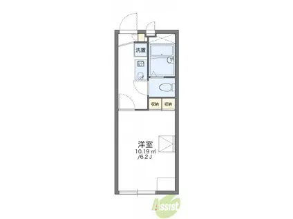 レオパレスツーリーフII(1K/1階)の間取り写真