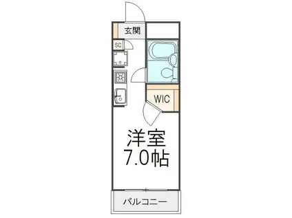 レジデンスGENSEI(ワンルーム/2階)の間取り写真