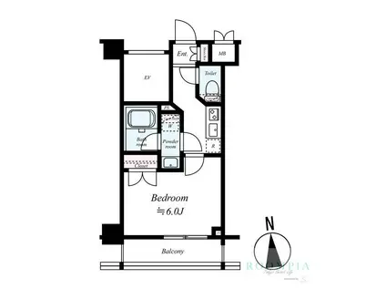 グラントゥルース井荻(1K/2階)の間取り写真