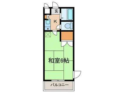 JR東海道本線 立花駅 徒歩11分 3階建 築30年(1K/2階)の間取り写真