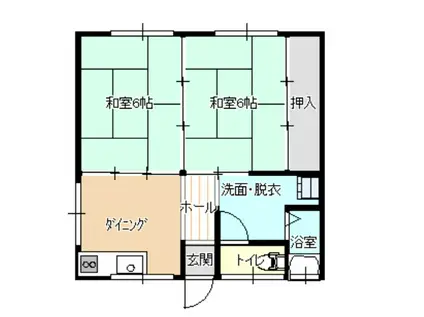 水呑向丘アパート(2DK/1階)の間取り写真