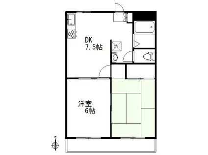 シューネルツヴァイク B(2DK/3階)の間取り写真