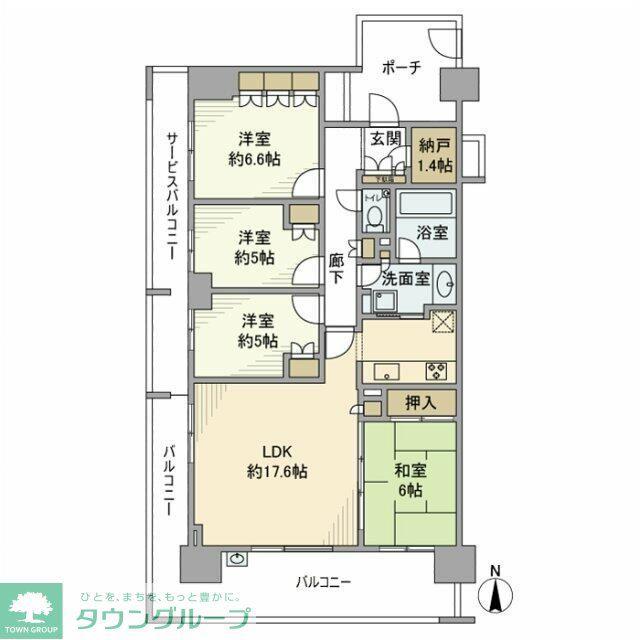 デライトシティブレスコート(4LDK/2階)の間取り写真