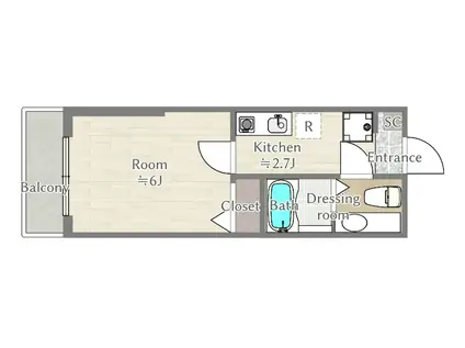 RENTABLE上石神井(1K/1階)の間取り写真